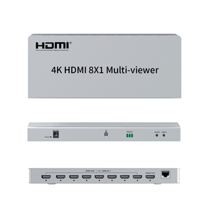 Divisor de pantalla cuádruple HDMI 8 en 1 salida multivisor de pantalla cuádruple, 8 puertos HDMI multivisor 8x1