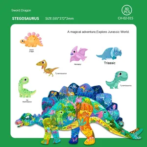100-DPiece gelişmiş eğitim kendi başına yap kağıdı bulmaca oyuncaklar bebekler için düzensiz hayvan Unicorn dinozor erken baskı Logo içeren - Product Image 2