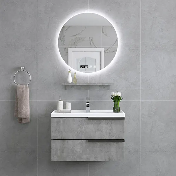 Moderno contemporáneo diseño rectángulo montado en la pared MDF gabinete al por mayor contemporáneo lavabo de cerámica baño vanidad muebles