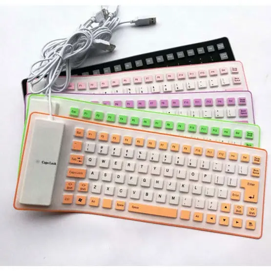 Teclado USB de silicona Flexible para PC, 88 teclas, portátil, resistente al agua, con cable, suave, venta al por mayor