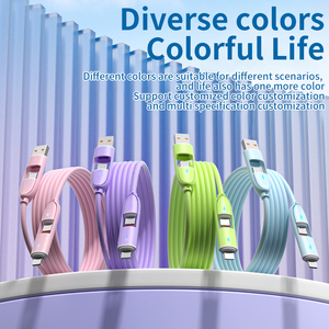 Durable Silicone Charge Cable Rich Colors Color Scheme <strong>2</strong> <strong>in</strong> <strong>1</strong> Design Plug High Quality Charging Cable for Multiple Devices - Product Image 2