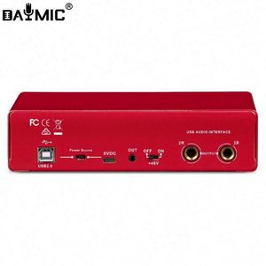 热6.35毫米XLR输入音频接口声卡音频接口计算机录音现场配音usb录音