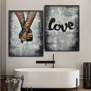 JZ Tranh Vẽ Tay Trang Trí Nội Thất Tranh Nghệ Thuật Pop Graffiti Nghệ Thuật Treo Tường Vải Bố Họa Tiết Tranh Sơn Dầu Trừu Tượng 3D Thủ Công - Product Image 3