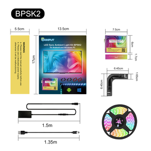 BPSK2 5V Sync usb'li şerit LED işık rüya renk ortam TV kiti RGB için masaüstü bilgisayar ekran arka plan aydınlatması 2M 3M 4M 5M 6M 15 80 - Product Image 5