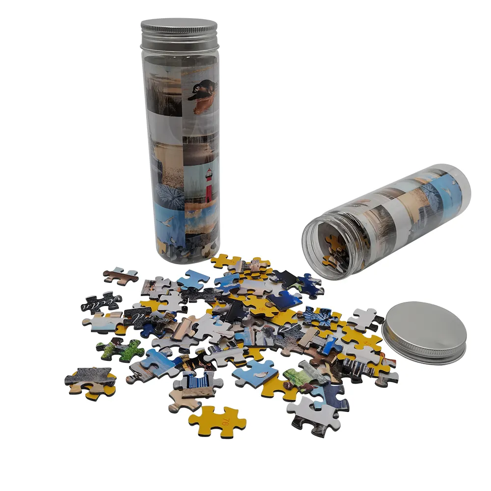 Crianças brinquedos educativos quebra-cabeça atacado personalizado pequeno quebra-cabeça tubo jigsaw puzzle
