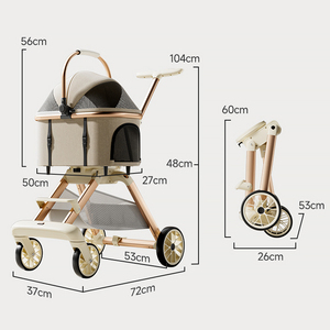 Grosir pembawa hewan peliharaan produk perjalanan kereta dorong hewan peliharaan produsen sedang 20kg detacher dengan 4 roda - Product Image 5