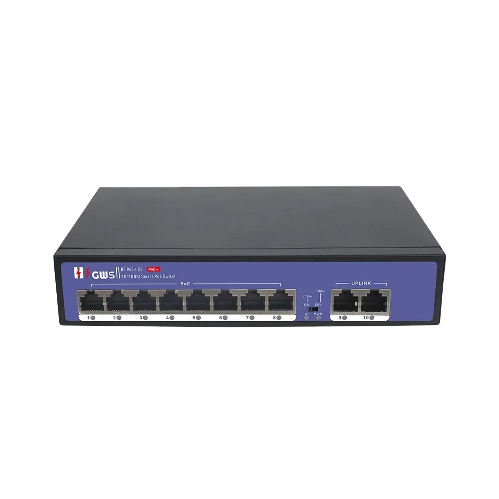 Cctv 8 יציאה poe מתג oem poe 10 מתג יציאה 10/100 עם 8 יציאת pe עבור מצלמת רשת מצלמת IP