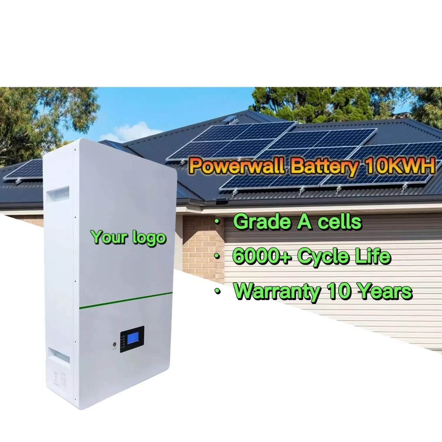 Factory Direct Wall-mounted Lifepo4 Lithium Battery Power Wall Solar Energy Storage 51.2V 48V Lifepo4 Battery 200ah 100ah