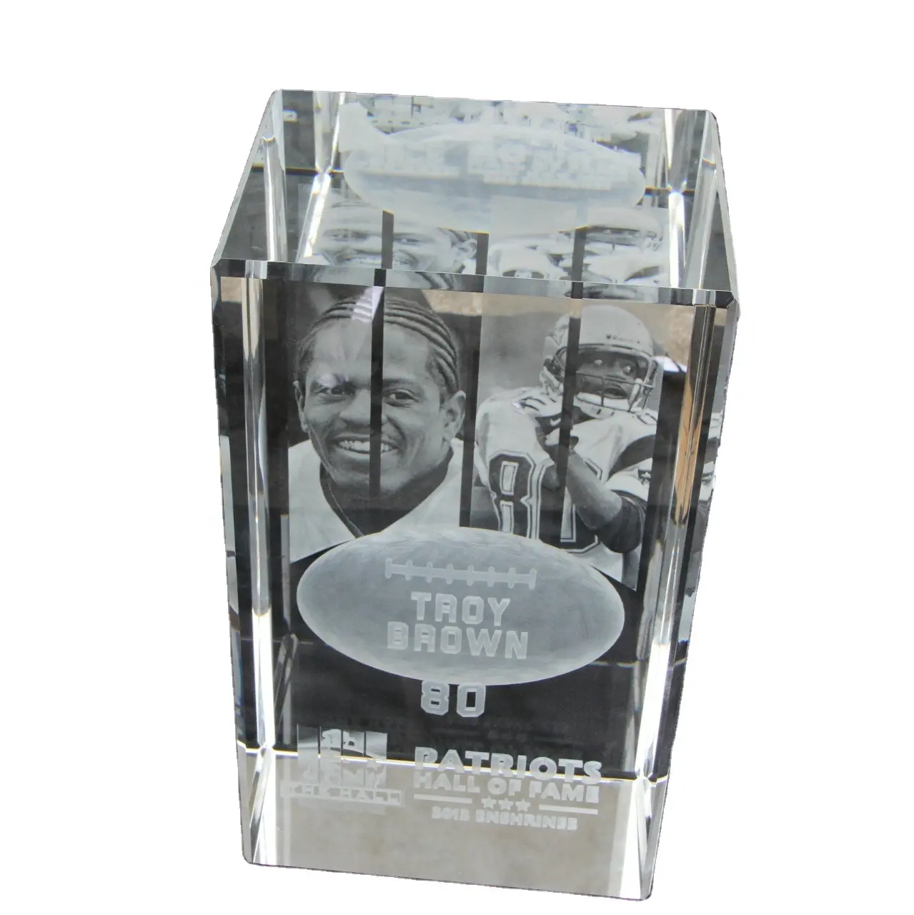 Blocco di cristallo K9 Laser 3D con incisione fotografica personalizzata grande cubo per souvenir d'onore giocatore di Sport di calcio