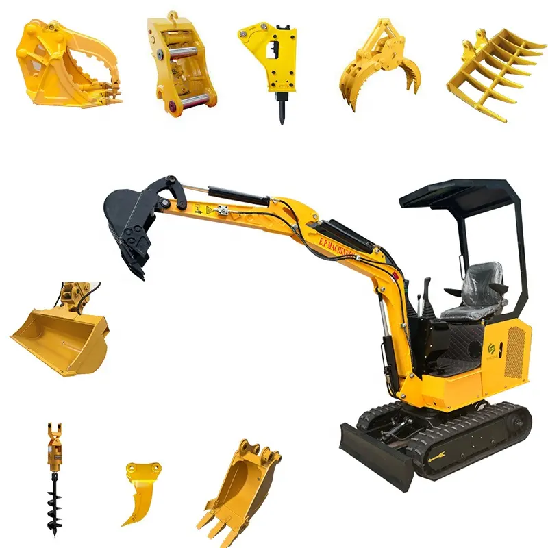 E.P Free Shipping Used Price CE Kubota Diesel Engine 1T 1 Ton 2000Kg 3Ton 3.5 Ton 5T Diesel Mini Excavator With Attachments