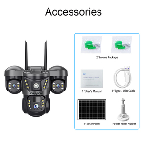 Joareon จอ V380PRO ระบบรักษาความปลอดภัยในบ้านระบบพลังงานแสงอาทิตย์ Wi-Fi เลนส์3ช่องคุณสมบัติเครือข่ายแพนเอียงได้3ช่องพร้อมแผงโซลาร์เซลล์ - Product Image 6