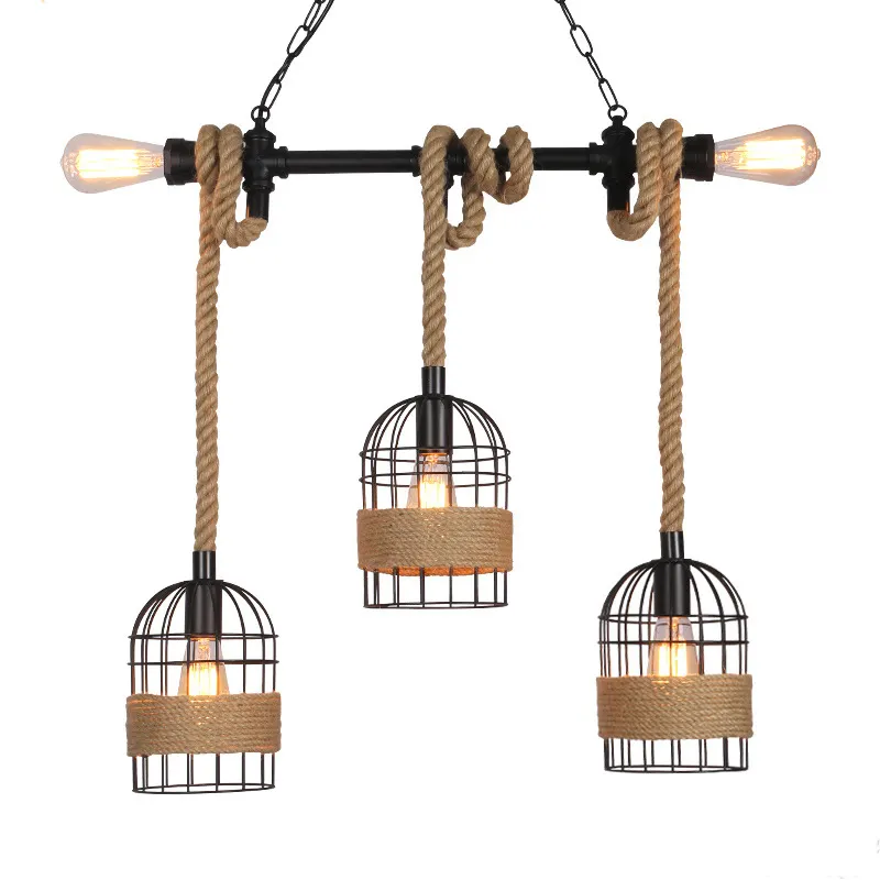 Best Seller Rope Design Vintage Industrial Pendant Light E27 60W Retro Edison Hemp Rope Loft Antique Lamp For Home Decoration