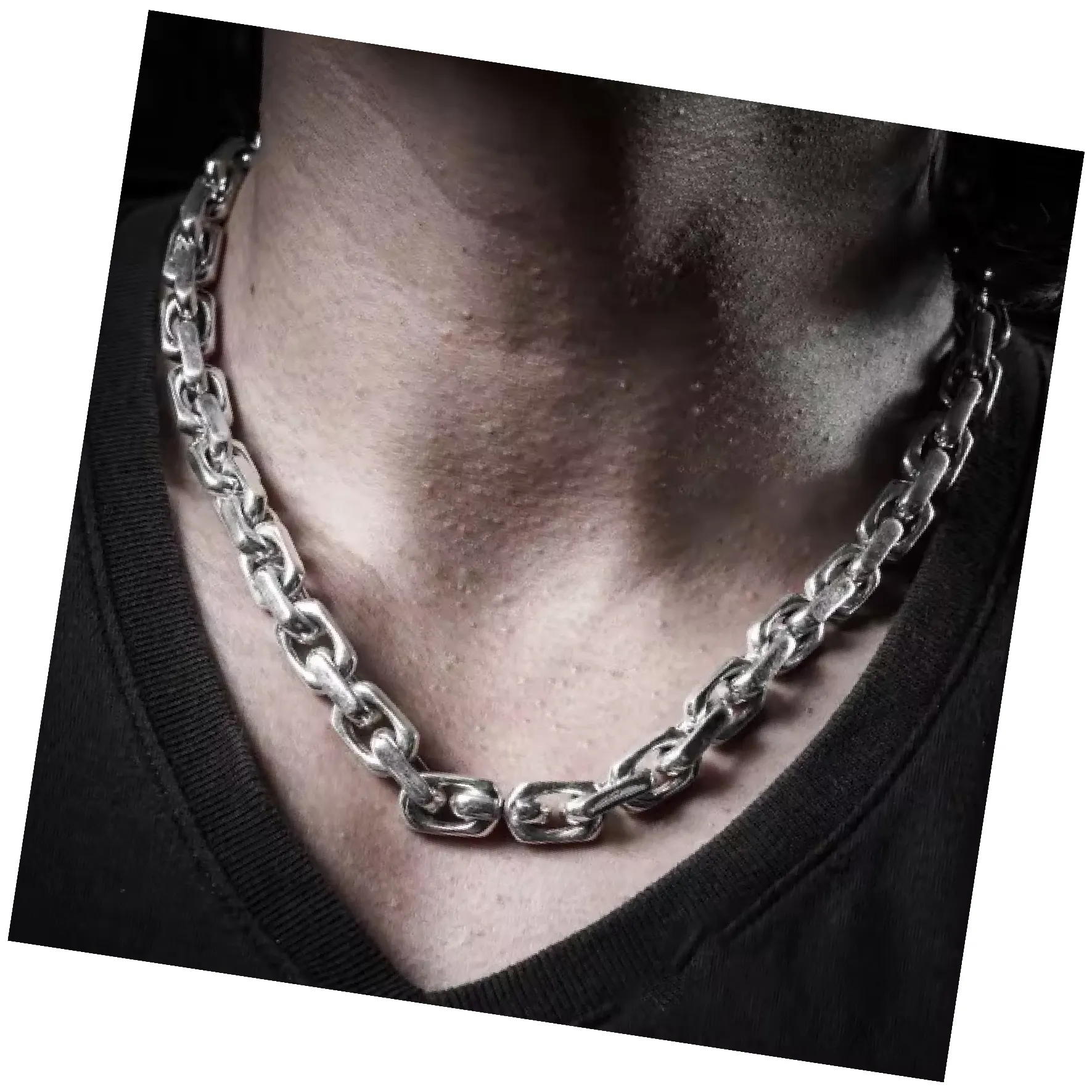 Joyería de moda Cable de ancla grande grueso redondo pesado aleación de acero inoxidable Collar gargantilla hombres plata enlace cadena collares