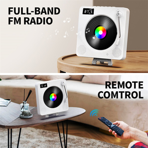 Reproductor de música de CD, altavoces inalámbricos portátiles, reproductor de CD de escritorio para el hogar con pantalla LCD, Radio FM Boombox - Product Image 6
