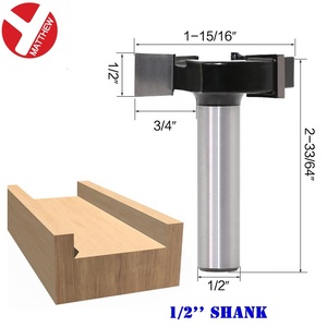 <strong>Black</strong> Coating T-Slotting <strong>Cutter</strong> Bottom Grooving Surfacing Router Bits for Wood Woodworking