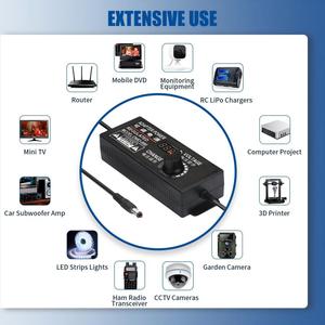 Alimentatore universale 96W 9V 12V 14V 16V 18V 19V 20V 24V regolabile adattatore di commutazione variabile AC a DC 3V ~ 24V 4A US PLUG - Product Image 5