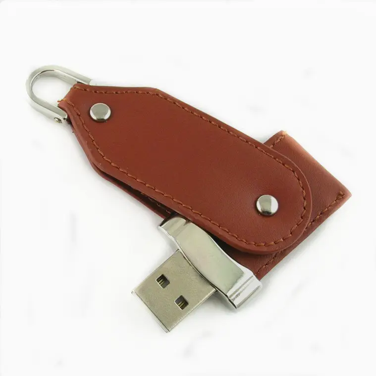 Casing kulit putar bentuk ikan, Flash Drive USB kustom, Pen Drive Putar