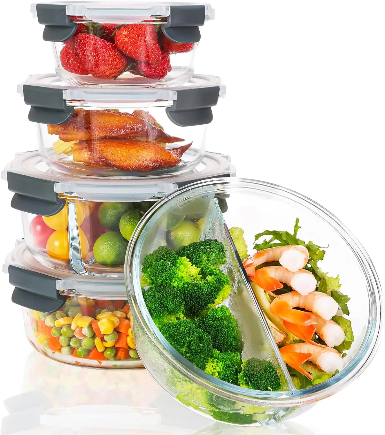 Good Price Eco-Friendly Glass food Container With Lid Lunch Box Microwavable Food Storage Sets