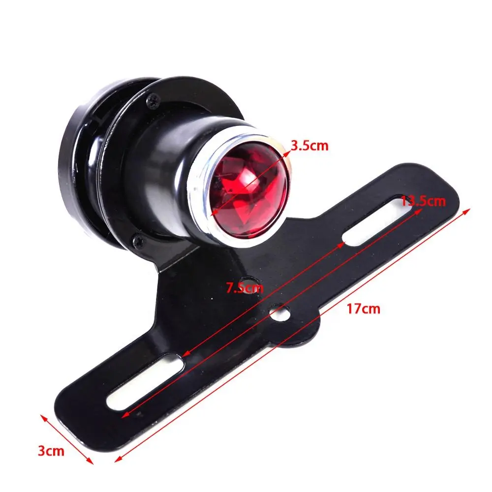 Colore rosso Del Motociclo 12 V 10 W LED Posteriore di Coda Del Freno Luce Della Targa Staffa di Lampada