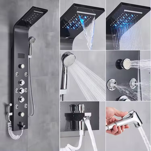 Lz Hwa. VIC phòng tắm wallmounted spa massage máy bay phản lực vòi hoa sen cột lượng mưa thép không gỉ Led vòi hoa sen Bảng điều khiển với hiển thị kỹ thuật số - Product Image 3
