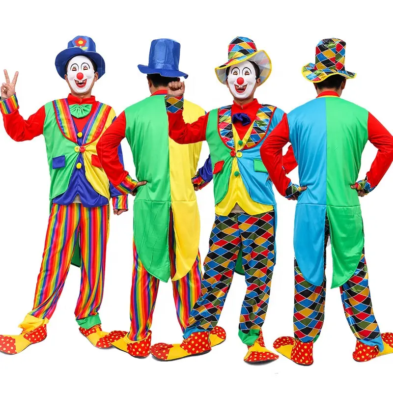 Drop Shipping Carnival Halloween Party Cosplay Costume Clown Suit Clothes Men Fancy Clown Costume Adult