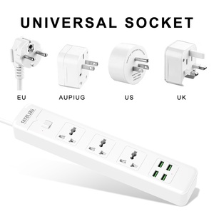 Toma de corriente de placa de enchufe de oficina inteligente múltiple universal con tira de Alimentación protectora contra sobretensiones USB - Product Image 2