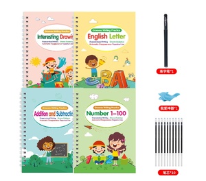 Libro DE TRABAJO DE Control de pluma de trazado de impresión para niños, cuaderno de práctica de caligrafía en inglés reutilizable, libro de escritura a mano para niños - Product Image 5