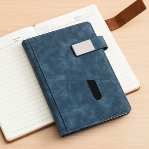 Bloc de notas de cuero de libro de diario personalizado de impresión de alta calidad con logotipo personalizado cuaderno azul marino con botón magnético - Product Image 3