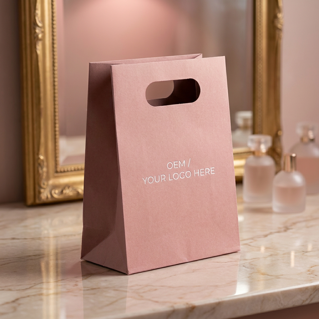 Pink Die-cut Handle Paper Bag