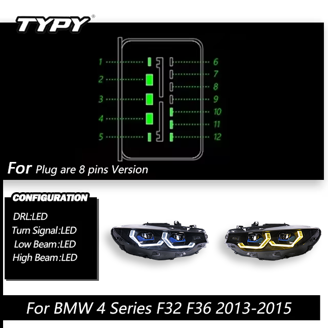 2013-2016 4 Series Headlights OEM 8-pin