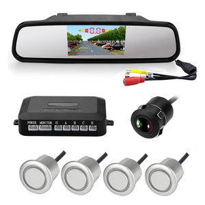 4,3 pulgadas TFT LCD retrovisor espejo Monitor coche Auto vehículo Radar de marcha atrás con 4 sensores de distancia de detección - Product Image 4