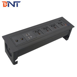 Toma de corriente de escritorio abatible manual con cargador USB 4 salidas de CA Toma de mesa montada al Ras para escritorio de oficina Mesa de conferencias - Product Image 3