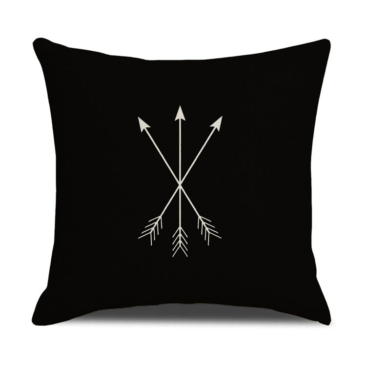 Popular Style Classic Geometric Custom Digital Print Pillowcase Linen Cushion Cover