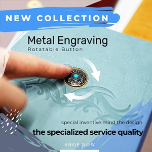 Testbestellung Willkommensgeschenk Kostenlose Muster A5 Veganes Leder Individuelles Logo Druck Hardcover Drehbares Metall-Notizbuch Planer - Product Image 3