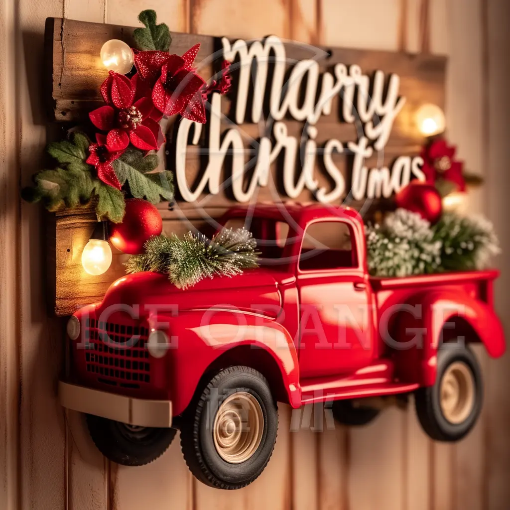 LED decorazione murale natale resina pick-up con Mini albero di natale per la decorazione della parete e la decorazione della casa