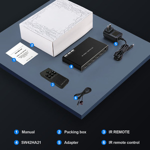 8K HDMI switch 4x1 HDMI 2,1 switch con extractor de audio 4 entradas 1 salida mit RS232 HDMI switch Splitter con control remoto ir