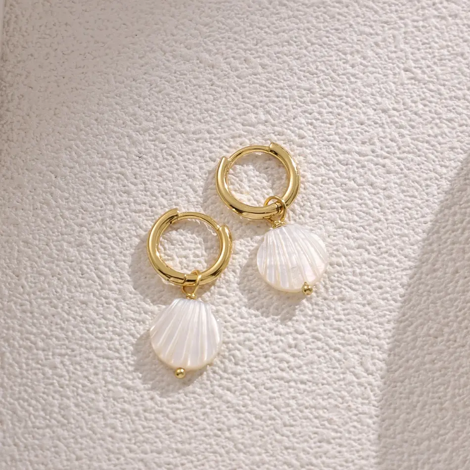 Nagosa Grace-pendientes de aro de Plata de Ley 925 para mujer, aretes de gota de perlas de oro de 18 quilates, 18K
