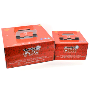 10x10x6 oluklu kağıt gıda ambalaj kollu kutular kırmızı şeffaf şeffaf lüks kek paketleme kutusu Windows - Product Image 5