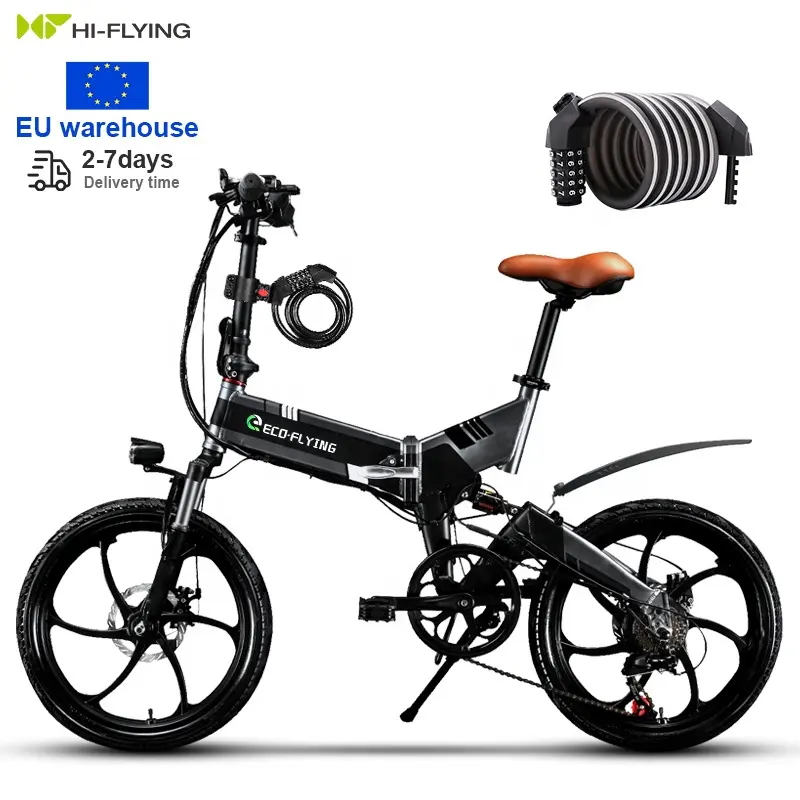 Vélo électrique en alliage d'aluminium, chine, prix d'usine, Stock ue, 20 pouces, batterie au Lithium pliante, moteur de moyeu arrière SHIMANO 7 vitesses 36V