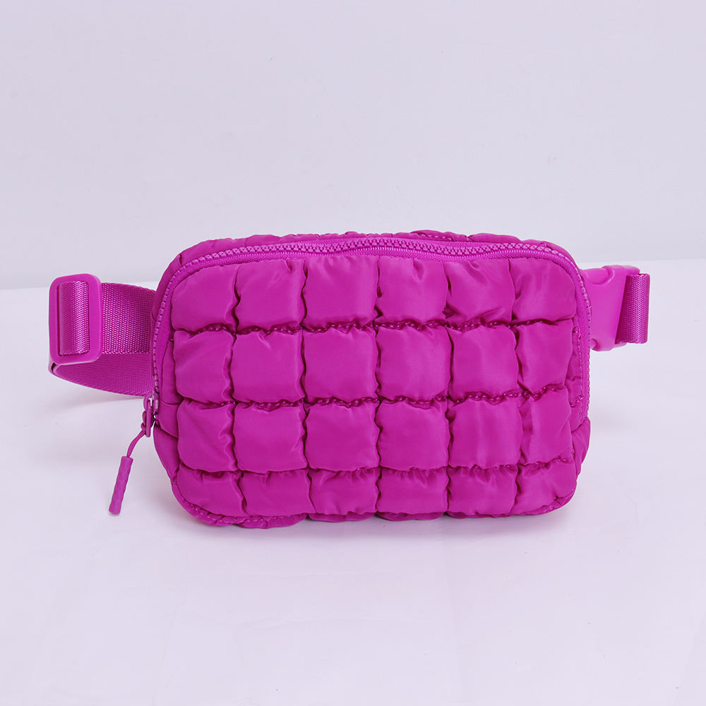 # Hot Pink Puffer Belt Bag