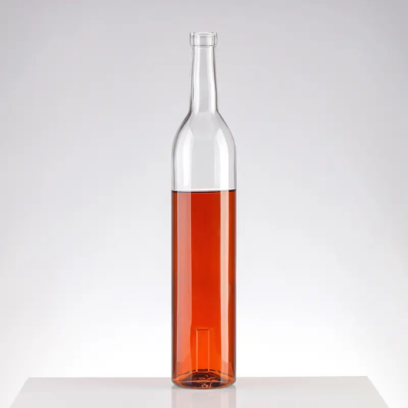 Botol spirit minuman keras kaca putih kristal putih buatan kustom 1000ml/1L/100cl dengan penyumbat gabus