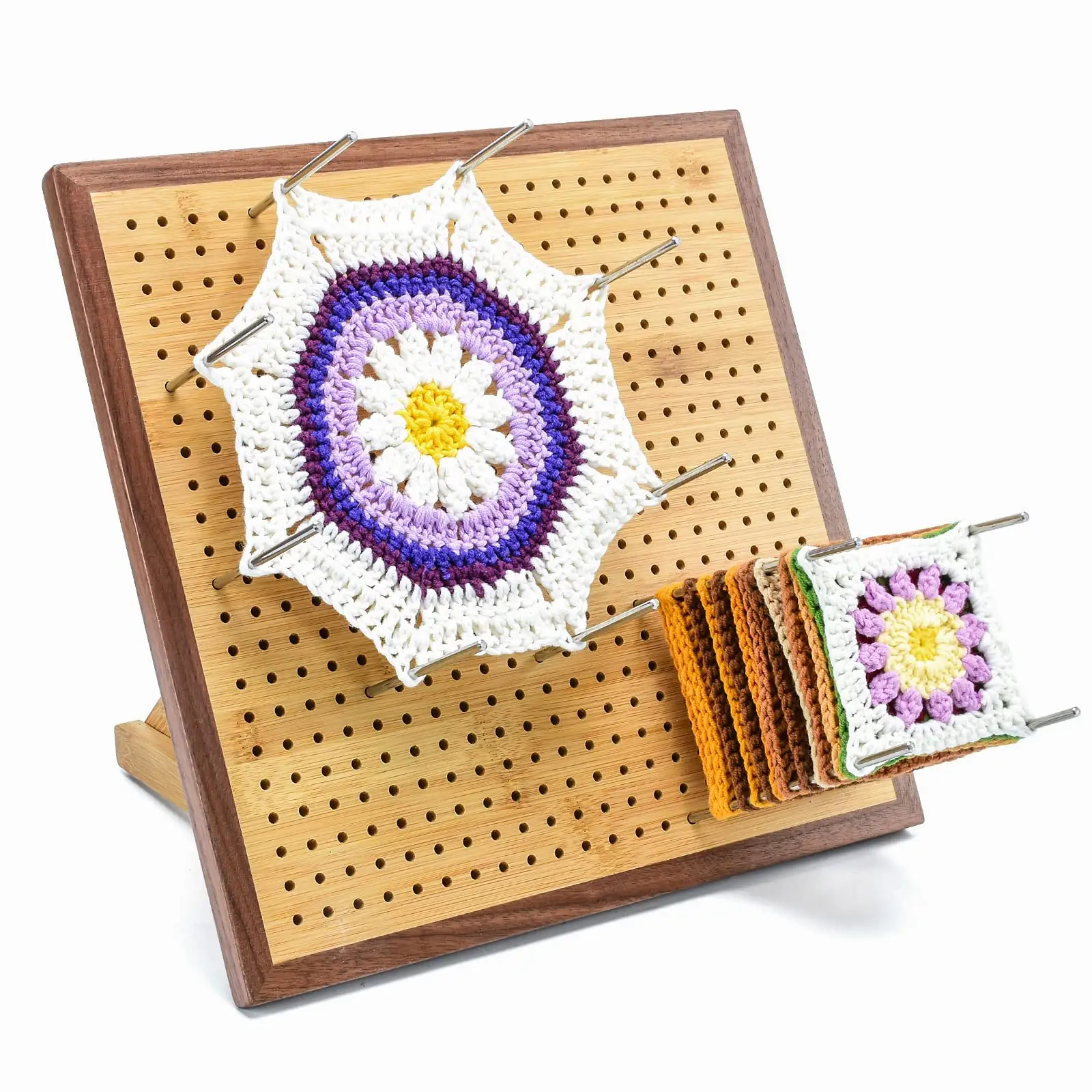 Crochet Blocking Board Crochet Presente para os amantes Granny Square Bamboo Blocking Board para tricô Crochet
