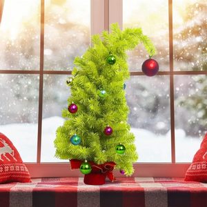 Mini kaprisli noel ağacı masa çarpık noel ağacı, yapay bükülebilir benzersiz kavisli şekil tatil Xmas çam ağacı - Product Image 1