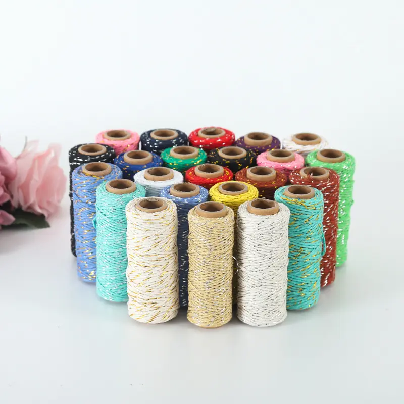 Venta al por mayor 100% cuerda de algodón natural reciclado, cuerda trenzada Diy hecha a mano, cuerda de algodón macramé