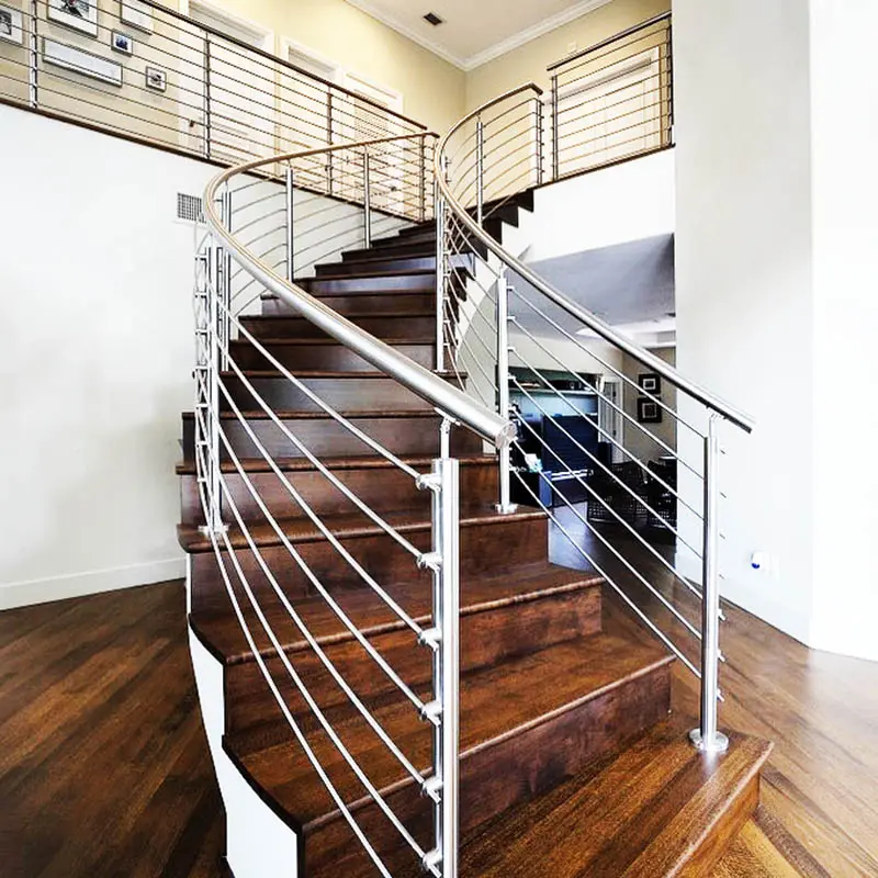रॉड बार रेलिंग स्टेनलेस स्टील रेलिंग के साथ आधुनिक सस्ते सीढ़ी रेलिंग डिजाइन