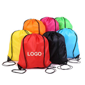 Custom Logo <strong>Nylon</strong> Draw <strong>String</strong> Bag Backpack Recycled Waterproof 210d Polyester Drawstring Bag <strong>With</strong> Logo - Product Image 6