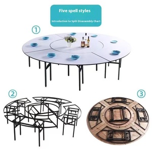 KHÁCH SẠN tổ Dạ tiệc bảng có thể gập lại lớn bảng nhựa cho 15-20 người đa-người <span class=keywords><strong>2m</strong></span> đường kính bảng cho phòng riêng & hội trường - Product Image 4