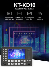 Newest 4 H DM Video Switcher Live Streaming Broadcast Quad Video Switcher Video <strong>Inputs</strong> Live Streaming Switcher RTMP - Product Image 5