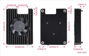Dedicado All-in-one 3007 Ventilador De Refrigeração Para <span class=keywords><strong>Raspberry</strong></span> <span class=keywords><strong>Pi</strong></span> Compute Module 5, <span class=keywords><strong>5V</strong></span> Fonte de Alimentação, velocidade ajustável, com fitas térmicas