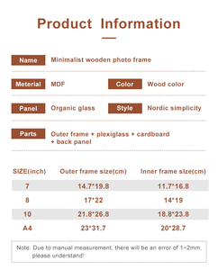 Mat A4A3A2A1 ile 5''6'' ''Minimalist resim çerçevesi ahşap fotoğraf çerçevesi fotoğraf çerçevesi toptan - Product Image 6